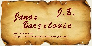 Janoš Barzilović vizit kartica